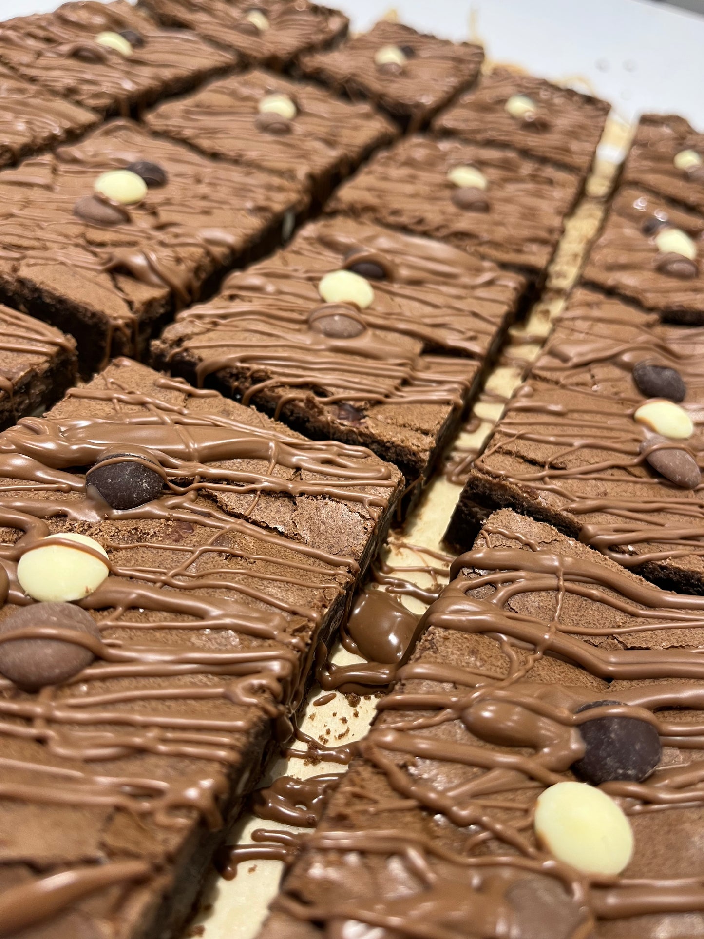 Triple choc chip brownie